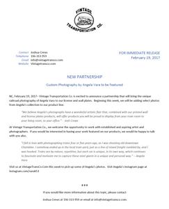Press Release - New Photographer Partnership