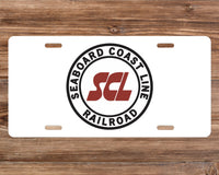 Seaboard Coast Line RR License Plate (White)