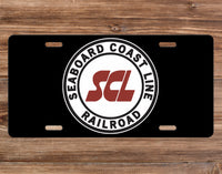 Seaboard Coast Line RR License Plate (Black)