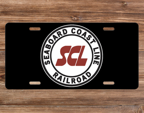 Seaboard Coast Line RR License Plate (Black)