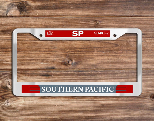 Southern Pacific (SP) SD40T-2 Chrome License Plate Frame