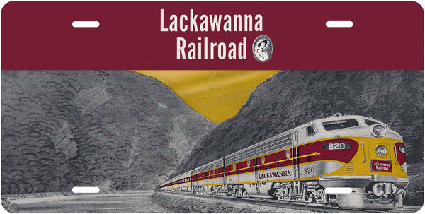 Lackawanna Railroad - Vintage Ad - No. 820 - License Plate