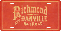 Richmond & Danville RR License Plate