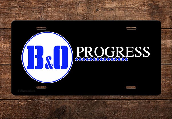 Baltimore & Ohio (B&O) Stencil Logo License Plate