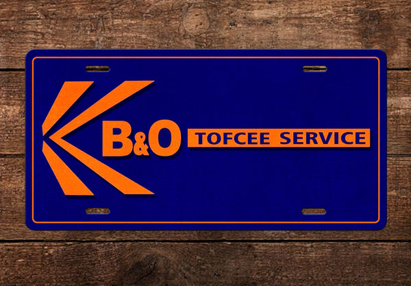 Baltimore & Ohio (B&O) TOFCEE Service License Plate