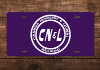 Columbia, Newberry & Laurens (CN&L)(Locomotive Purple) License Plate