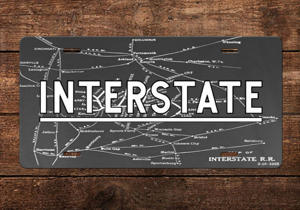Interstate Railroad License Plate