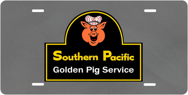 Southern Pacific (SP) Golden Pig Service License Plate