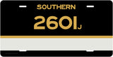 Southern Railway (SOU) CAB Number License Plate (Tuxedo Scheme)