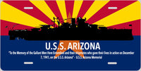 USS Arizona License Plate