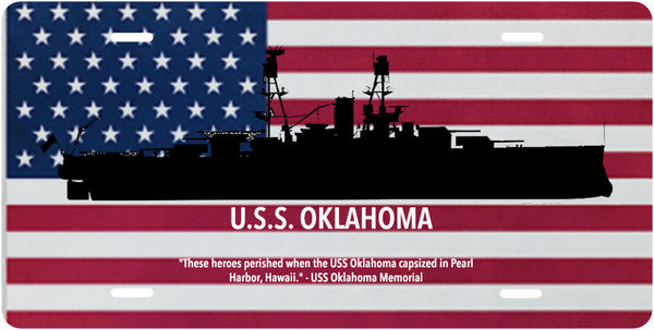 USS Oklahoma Memorial License Plate